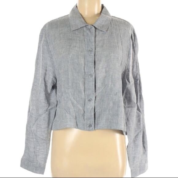 NWT Eileen Fisher classic collar linen jacket sz M - Picture 7 of 7